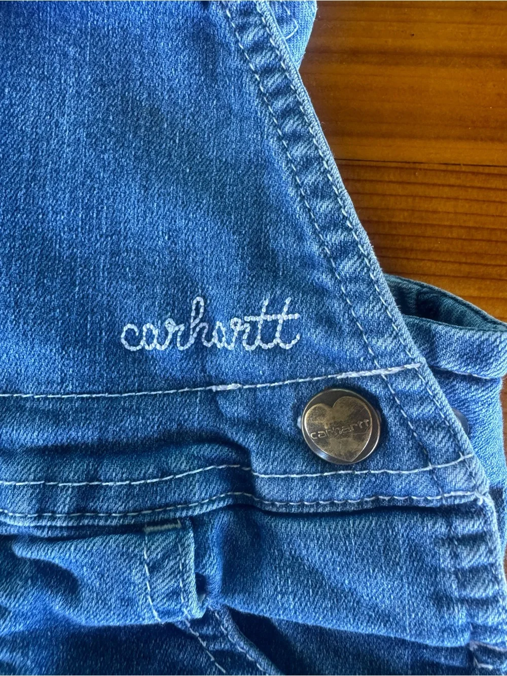 Carhartt Toddler Denim Shortall in Blue